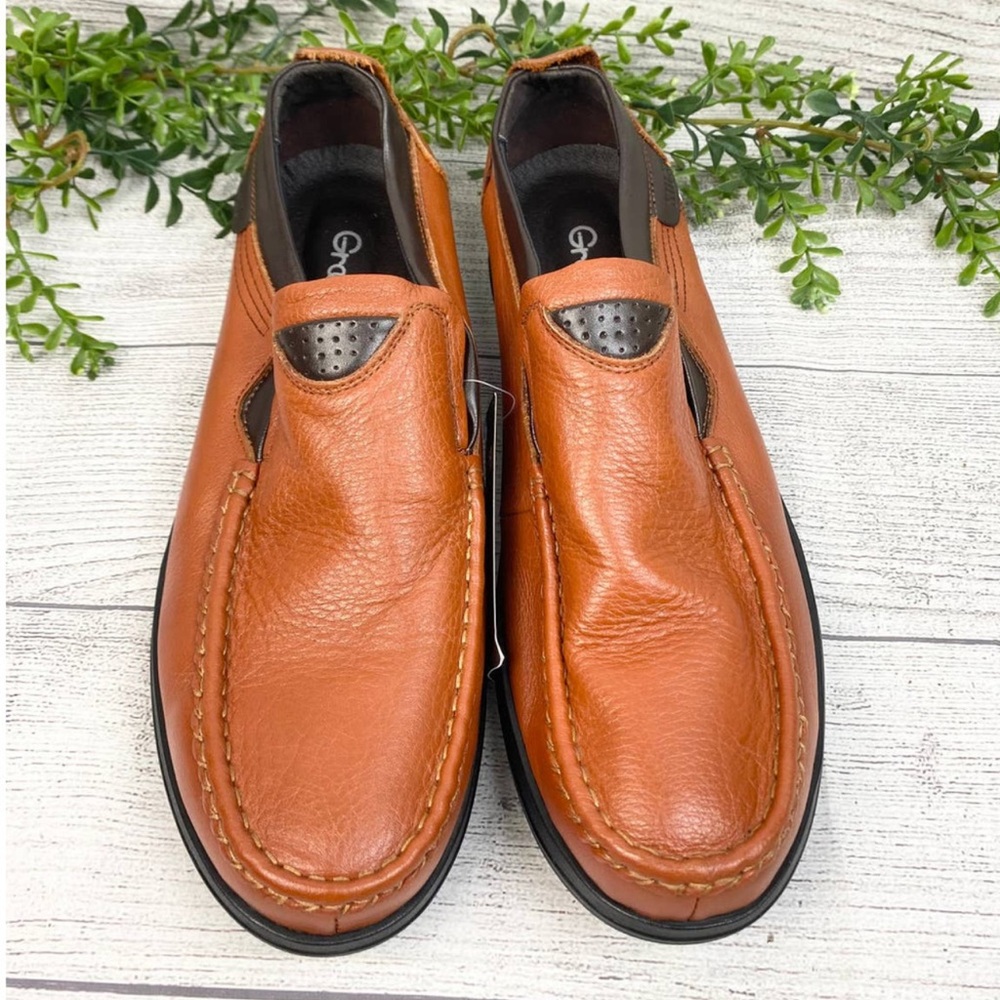 NEW GRACOSY Mens Hand Stitched Leather Non-Slip Loafers 11.5